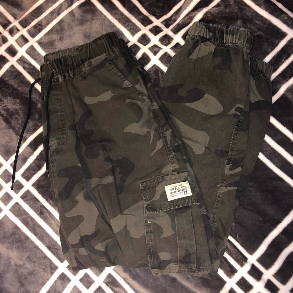 Camo Jogger Pants Drawstring